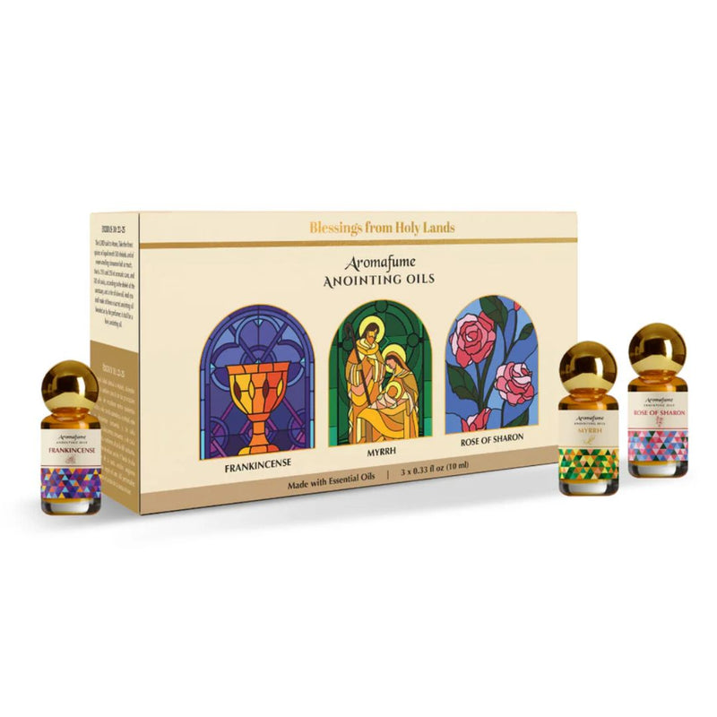 Aromafume Frankincense, Myrrh & Rose of Sharon Anointing Oils Gift Set