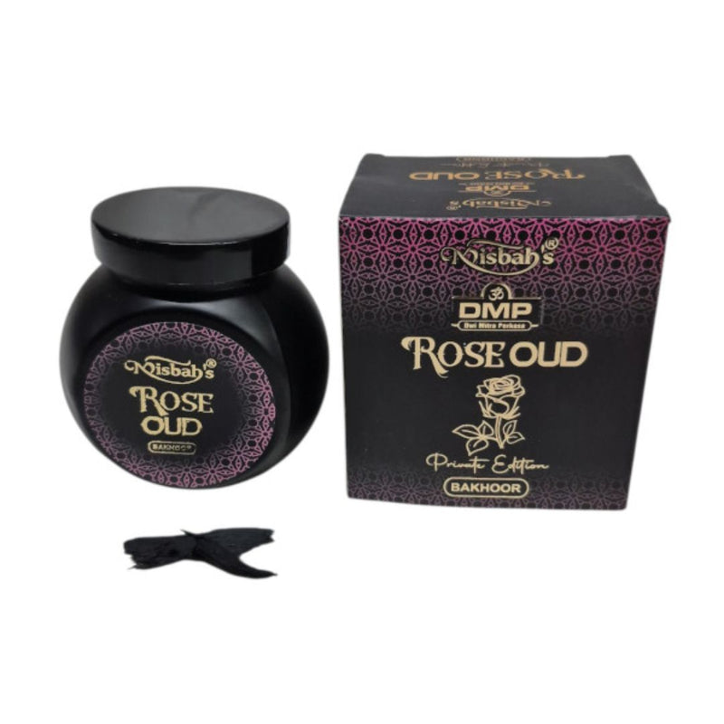 MISBAH Bakhoor Rose Oud – Handcrafted Incense Wood Chips (40g)