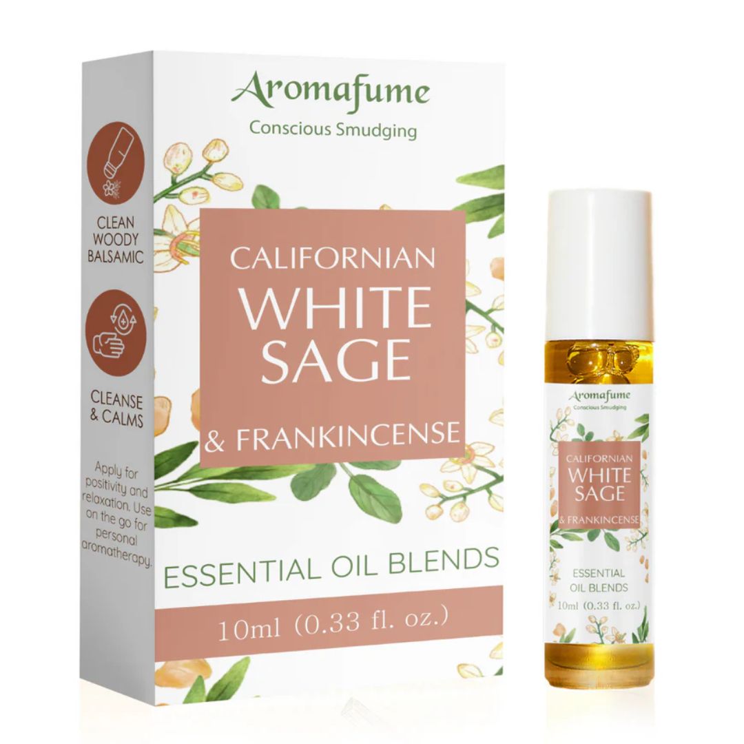 Aromafume White Sage & Frankincense roll‑on oil bottle