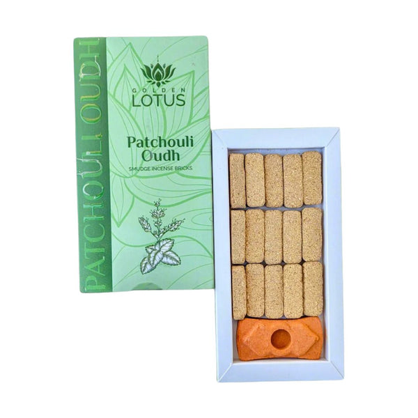 Golden Lotus β Brick Incense | Patchouli Oudh