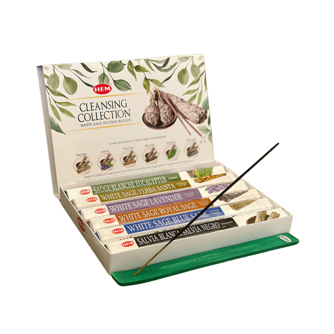 HEM White Sage Cleansing Collection - Gift Pack - Pack of 6 (10 Sticks Each)