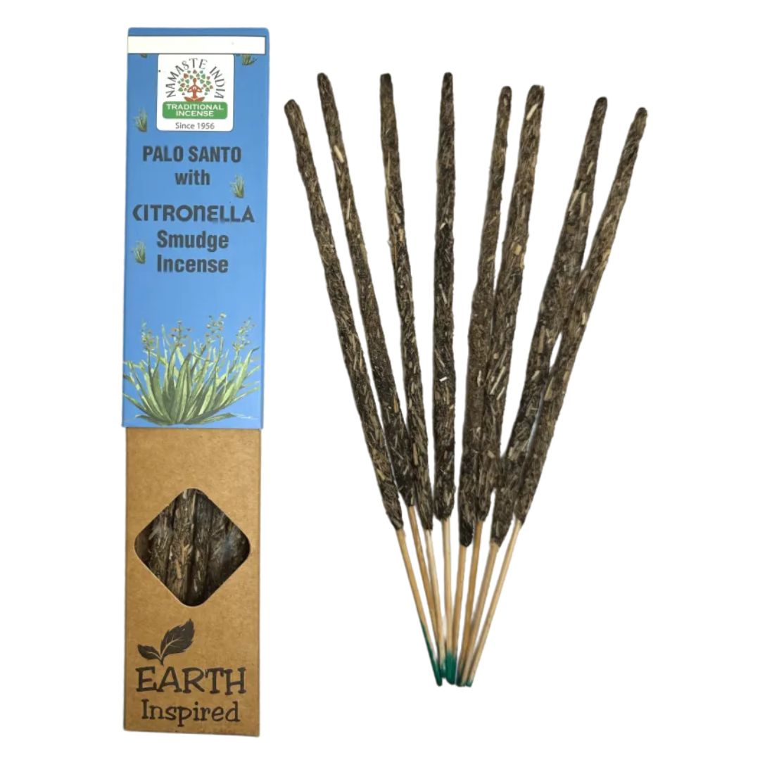 Box of Namaste India Palo Santo and citronella incense sticks