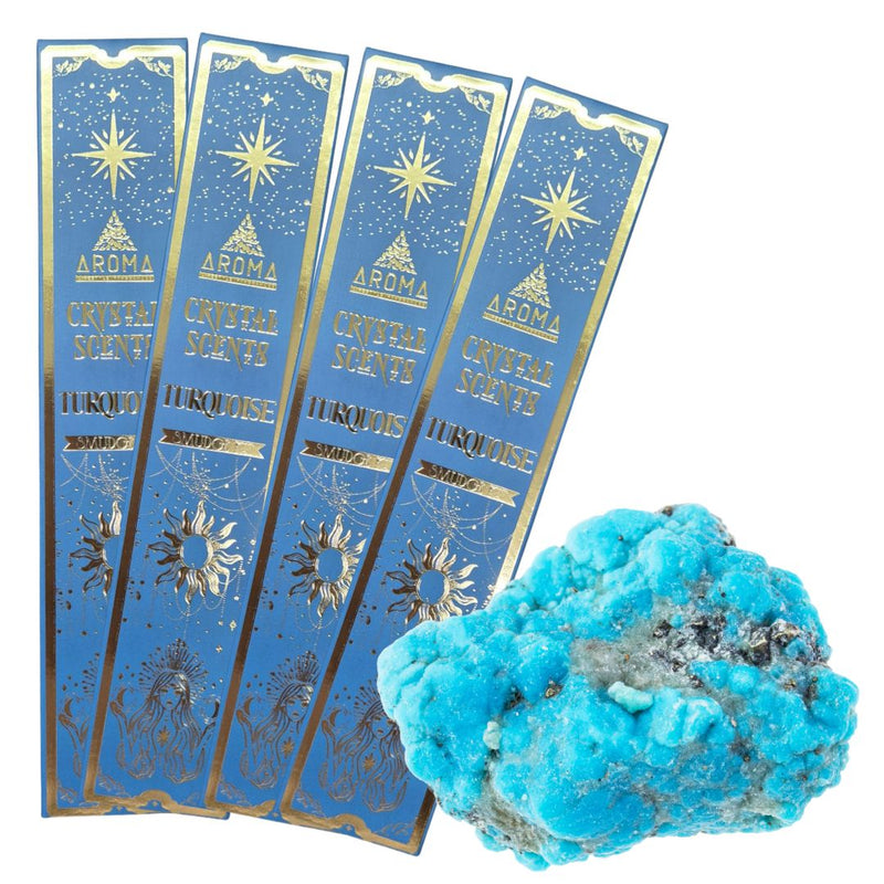 Aroma Crystal Scents – Turquoise Incense Sticks with Crystals