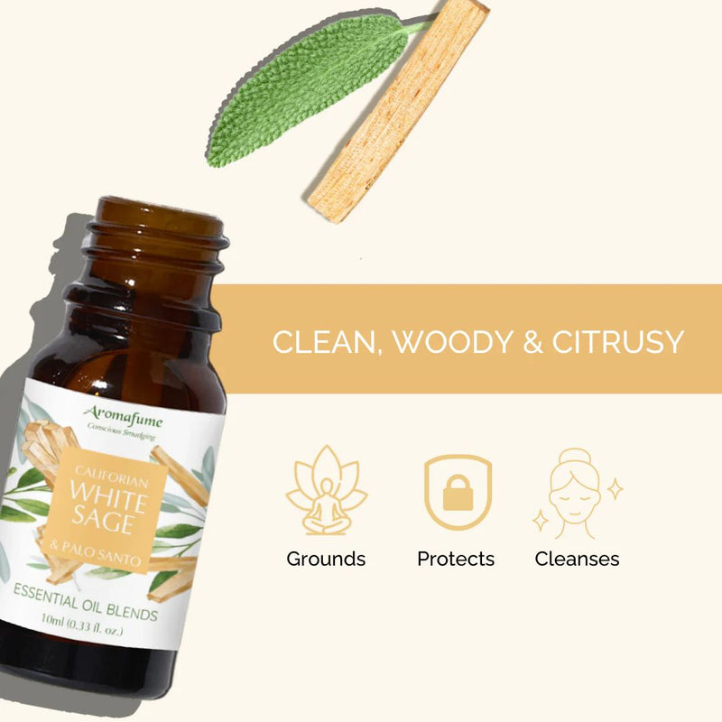 10ml Aromafume White Sage & Palo Santo diffuser oil bottle