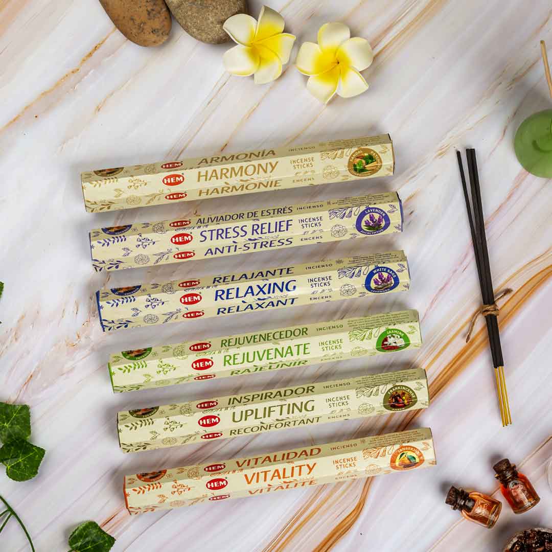 HEM Aromatherapy Incense Gift Pack - Pack of 6 (20 Sticks Each)