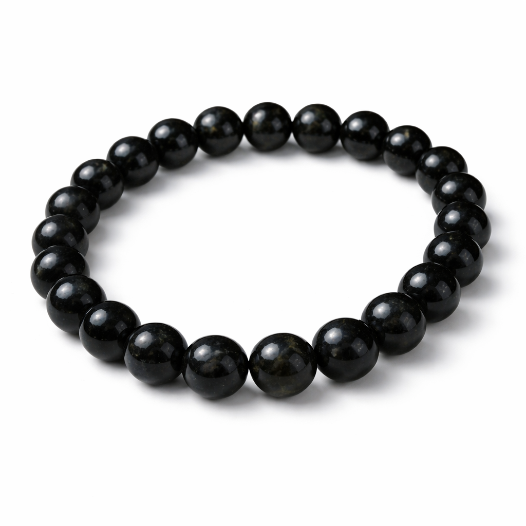 8mm Tourmaline Crystal Bracelet β Natural Black Protection Crystal 18cm Elastic