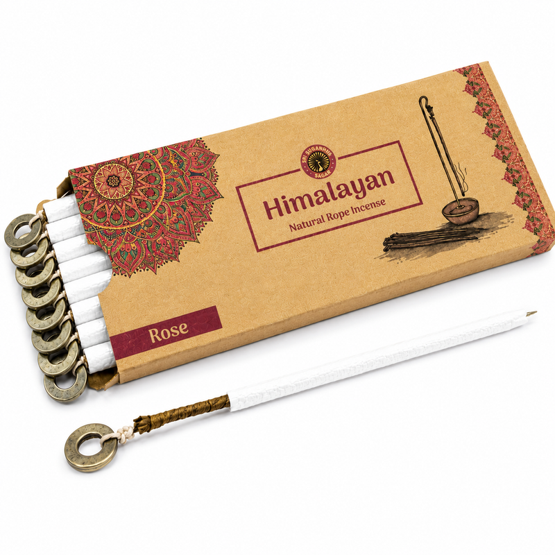 Harsha Himalayan Rope Rose Refill Pack – 10 Rope Incense