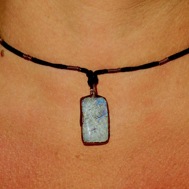 Rainbow Moonstone Crystal Pendant