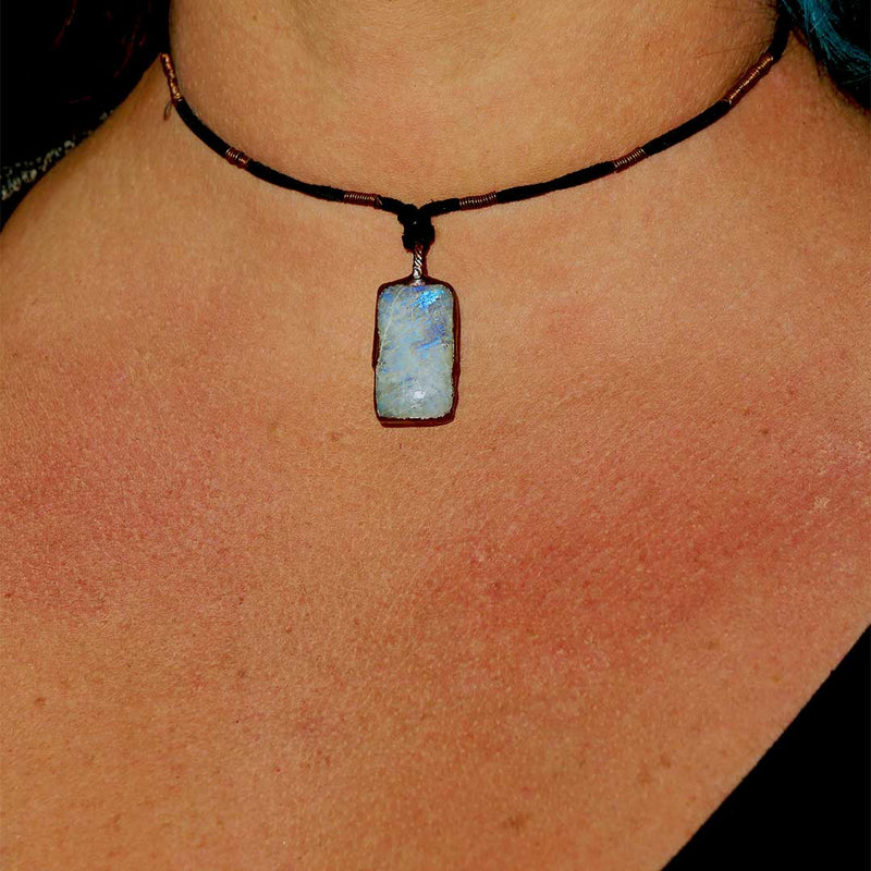 Rainbow Moonstone Crystal Pendant