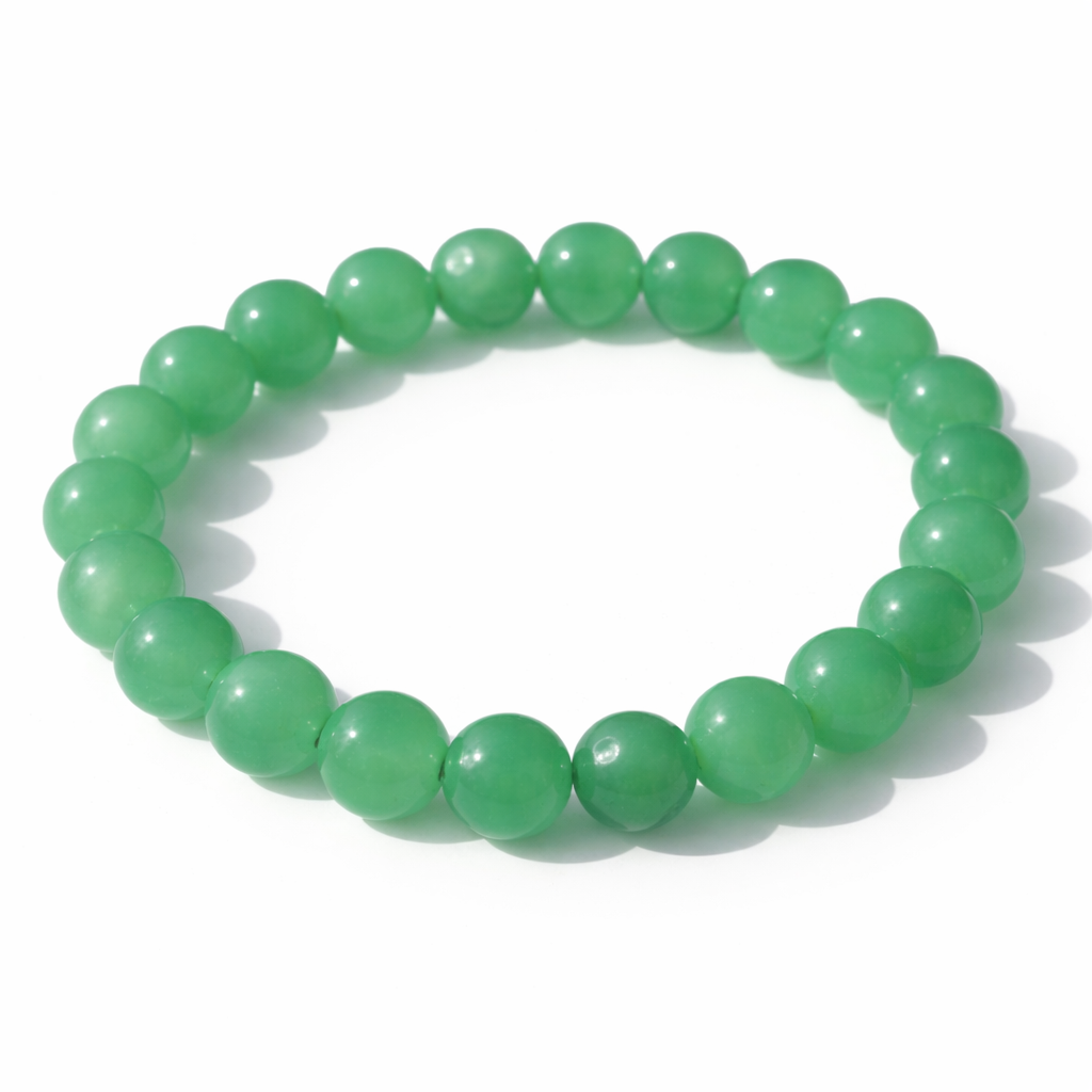Green Aventurine Crystal Bracelet 8mm – Natural Abundance Intention Jewellery 18cm Elastic