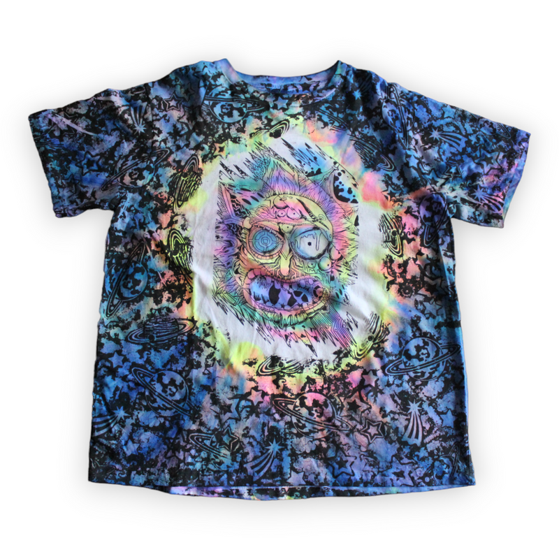 Hand-painted Cosmic Rick & Morty Tie Dye Shirt