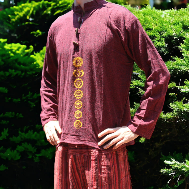 Maroon Chakra Alignment Nepali Kurta