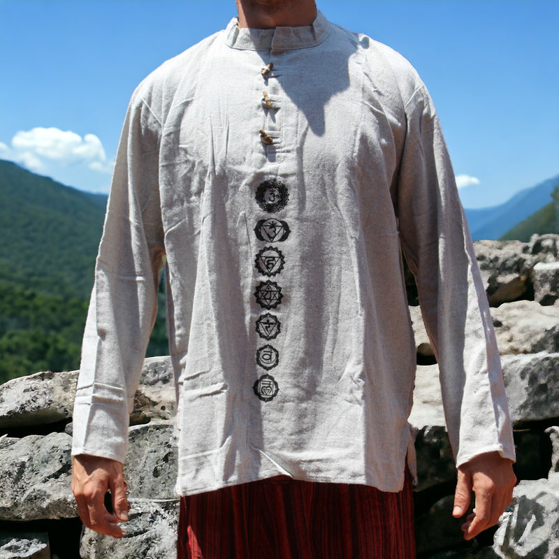 Grey Chakra Alignment Nepali Kurta