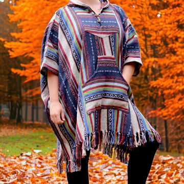 Bohemian Autumn Mid-Length Poncho