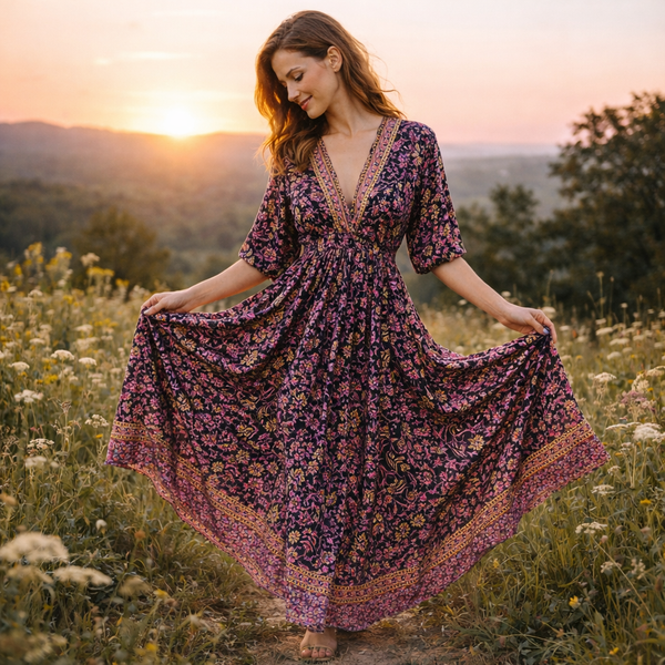 midnight orchid boho goddess dress flowing boho maxi dress south africa