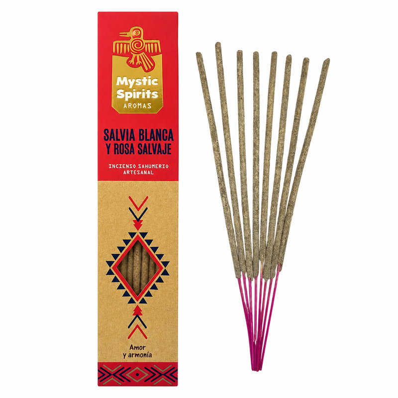 Mystic Spirits White Sage and Wild Rose Incense Sticks