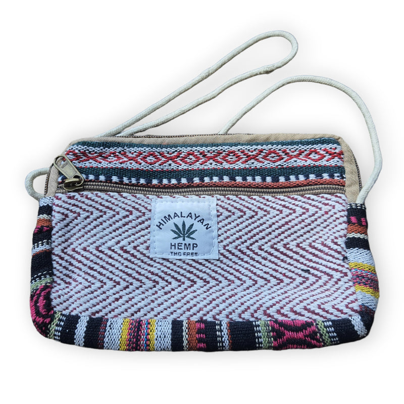 Himalayan Hemp Rectangle Bag Maroon and White