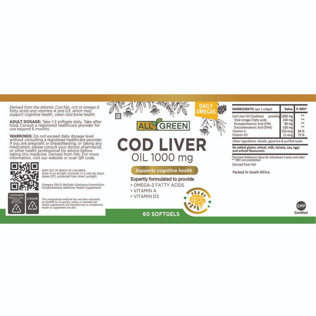 All Green Cod Liver Oil 1000mg 60