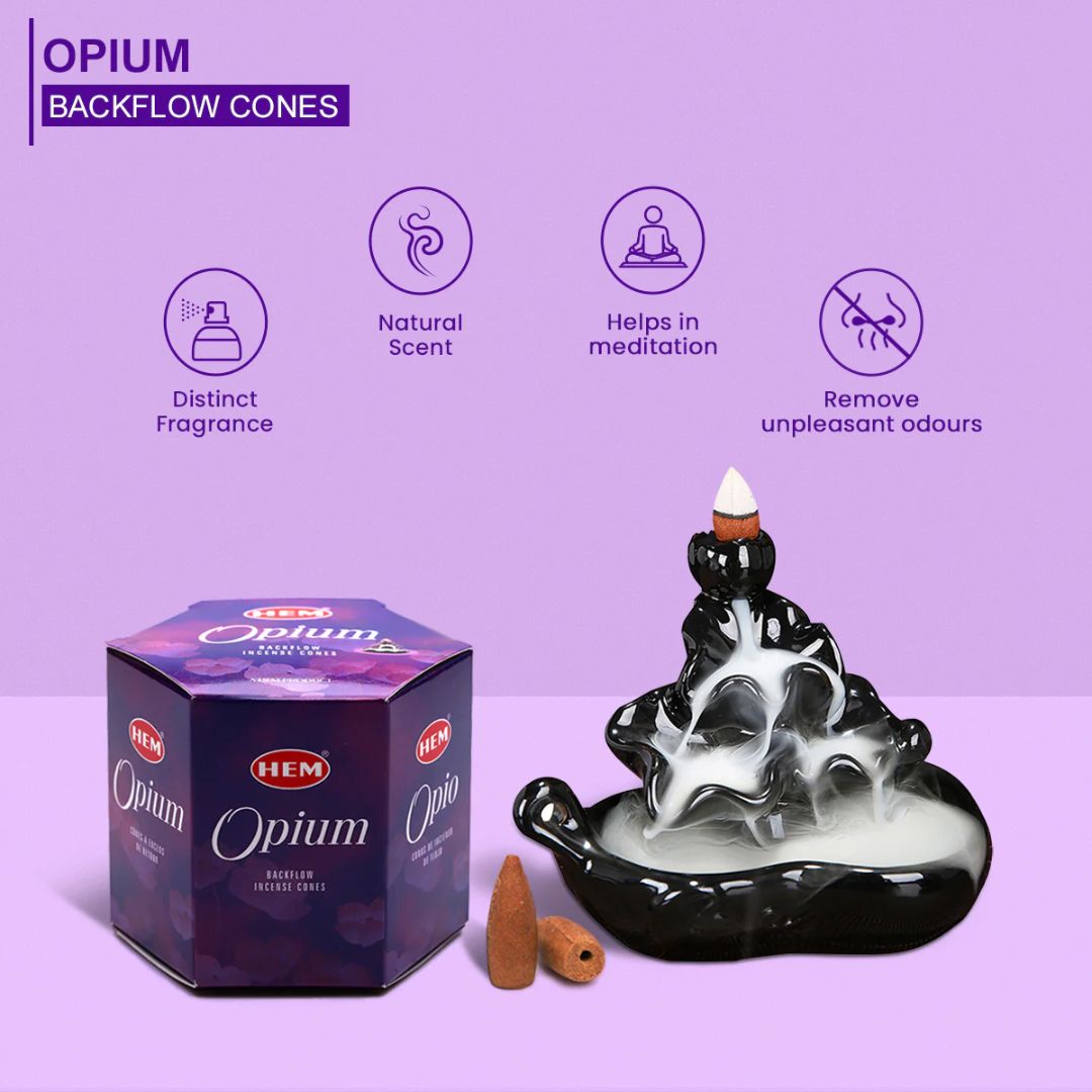 HEM Opium Backflow Incense Cones (40 Pack)