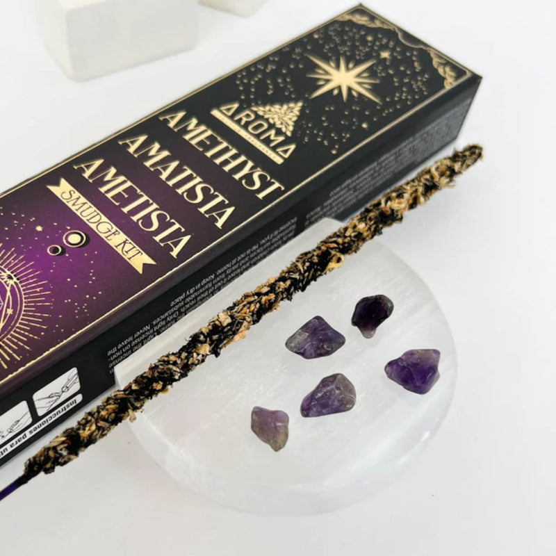Aroma Crystal Scents - Amethyst Incense Sticks with Crystals