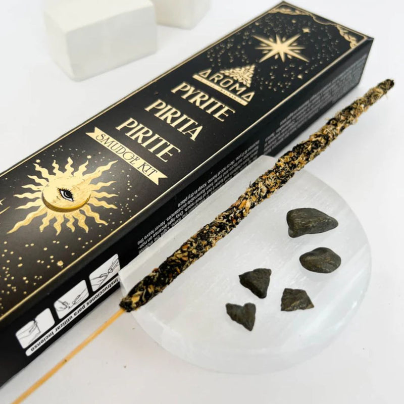 Aroma Crystal Scents - Pyrite Incense Sticks with Crystals