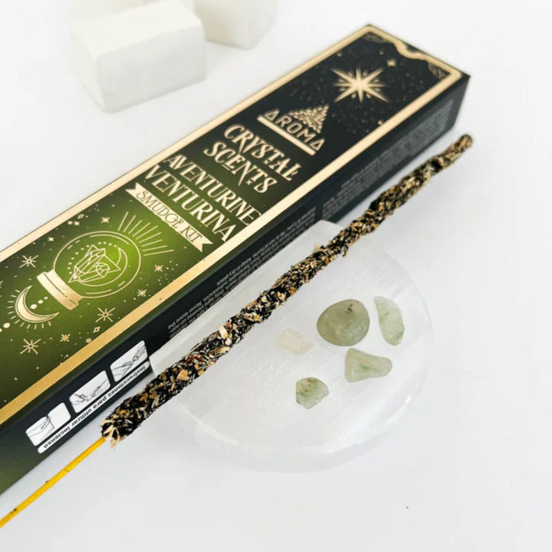Aroma Crystal Scents - Aventurine Incense Sticks with Crystals