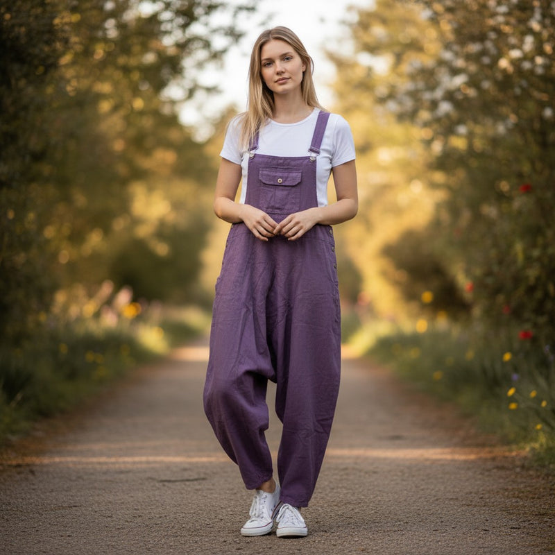 Boho Clothing Hippie Clothing Dungarees been worn by a woman