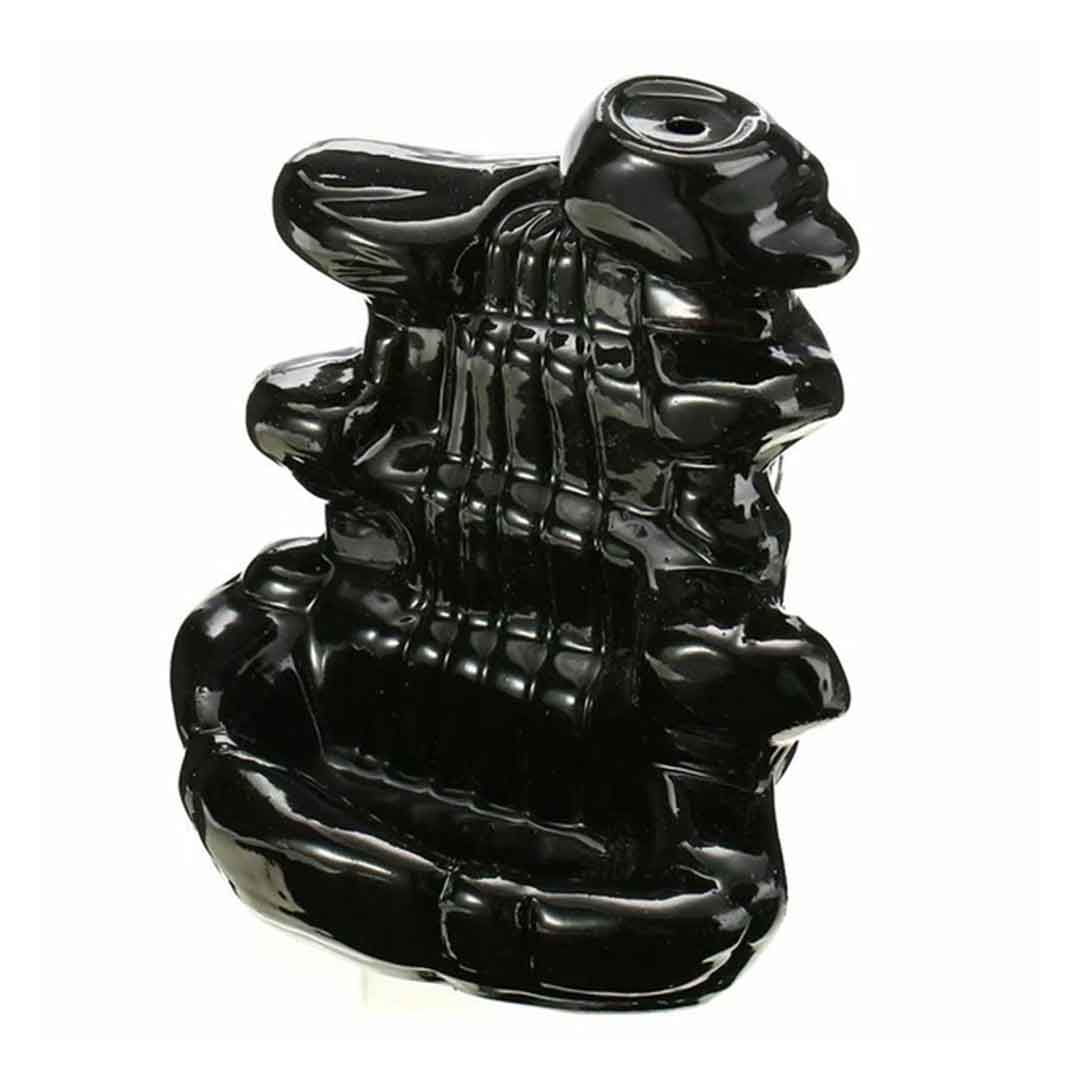 Waterfall Backflow Incense Burner - Backflow Incense Holder - Black