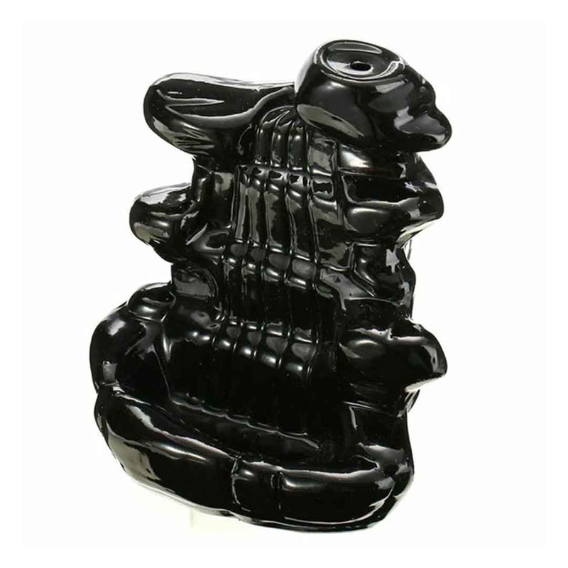 Waterfall Backflow Incense Burner - Backflow Incense Holder - Black