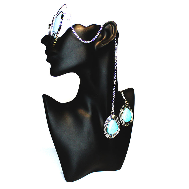 Blue Heart Festival Sunglasses - Silver