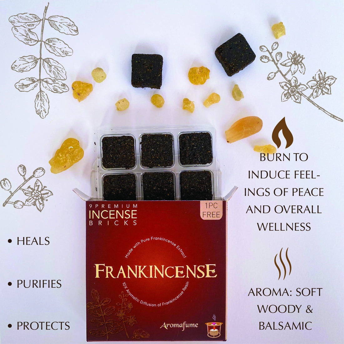 Frankincense Aromafume Incense Bricks-secret sense