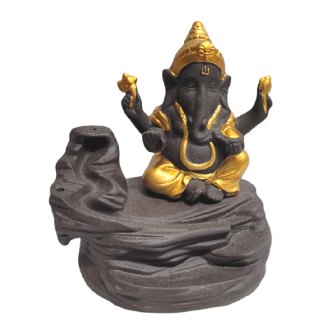 Ganesha Ceramic Backflow Incense Burner - 10cm