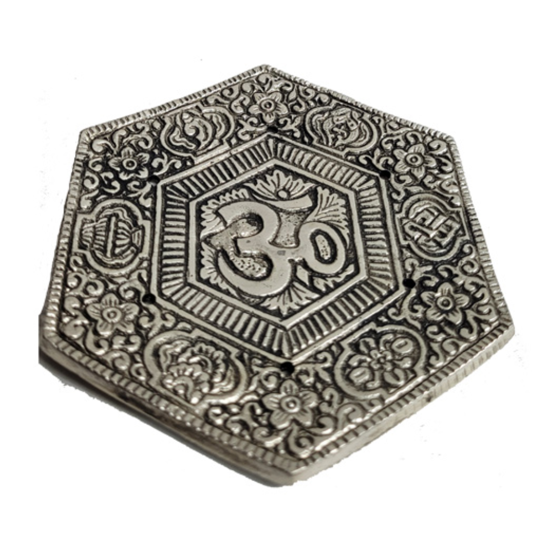 Round Metal OM HEX Incense Burner