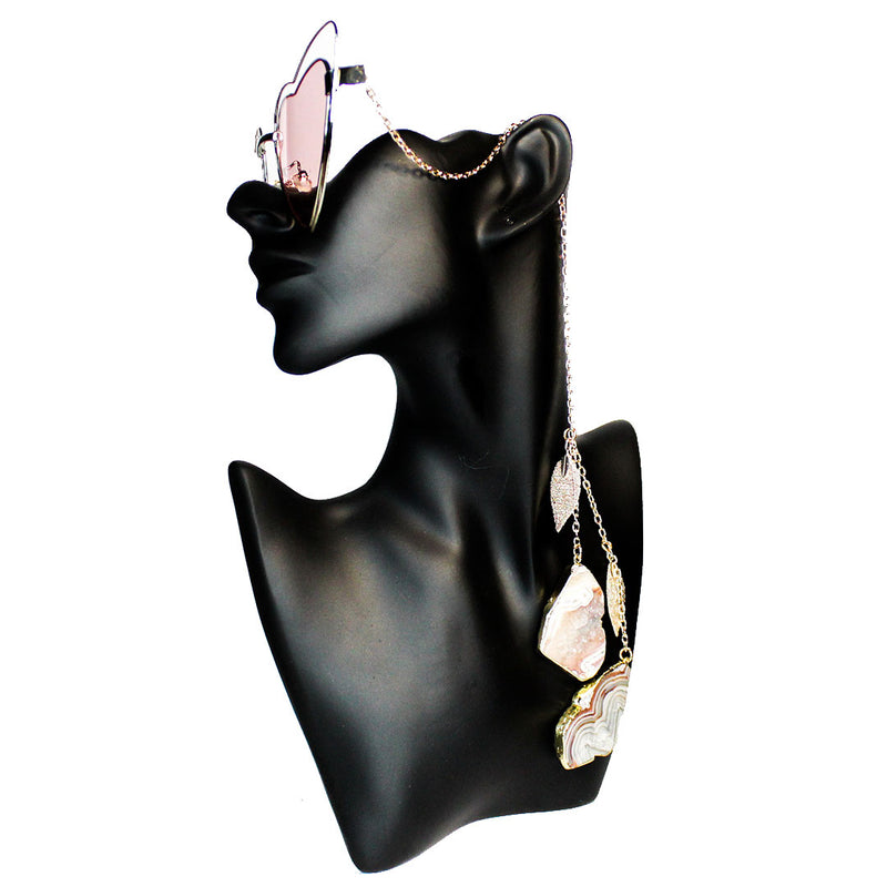 Pink Heart Festival Sunglasses - Gold