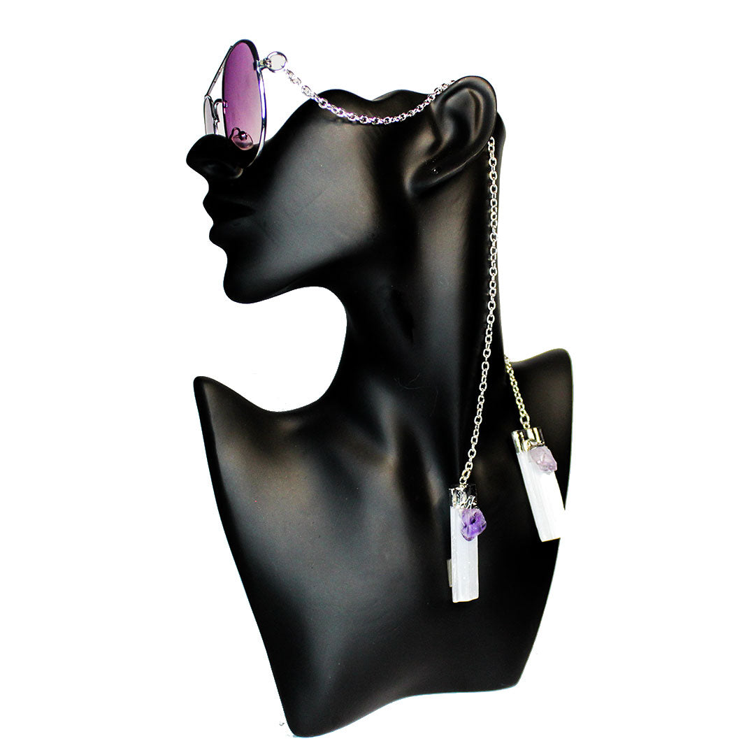 Round Purple Festival Sunglasses - Silver