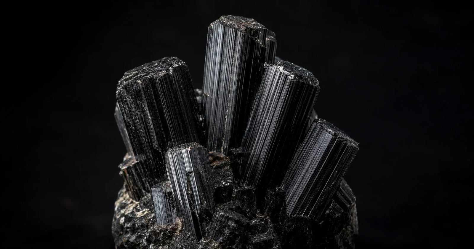 Raw black tourmaline schorl crystal cluster showing natural mineral power Secret Sense South Africa