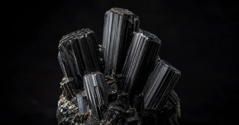 Raw black tourmaline schorl crystal cluster showing natural mineral power Secret Sense South Africa