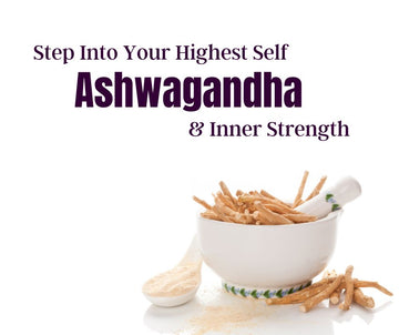 A cup of Ashwagandha tea with herbs, symbolizing resilience, stress relief, and spiritual transformation