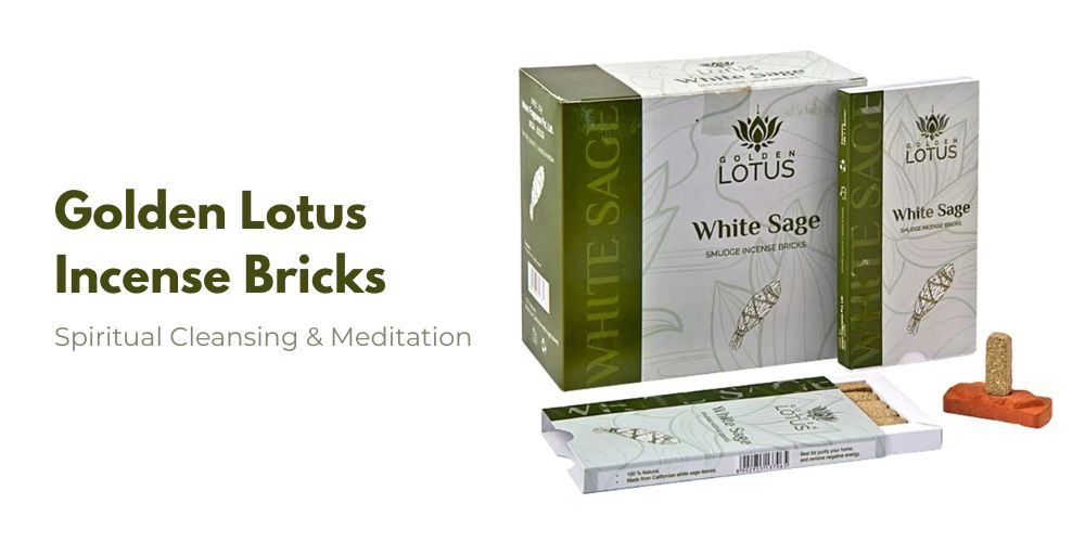 Golden Lotus Incense Bricks burning on an altar for meditation and cleansing – Secret Sense