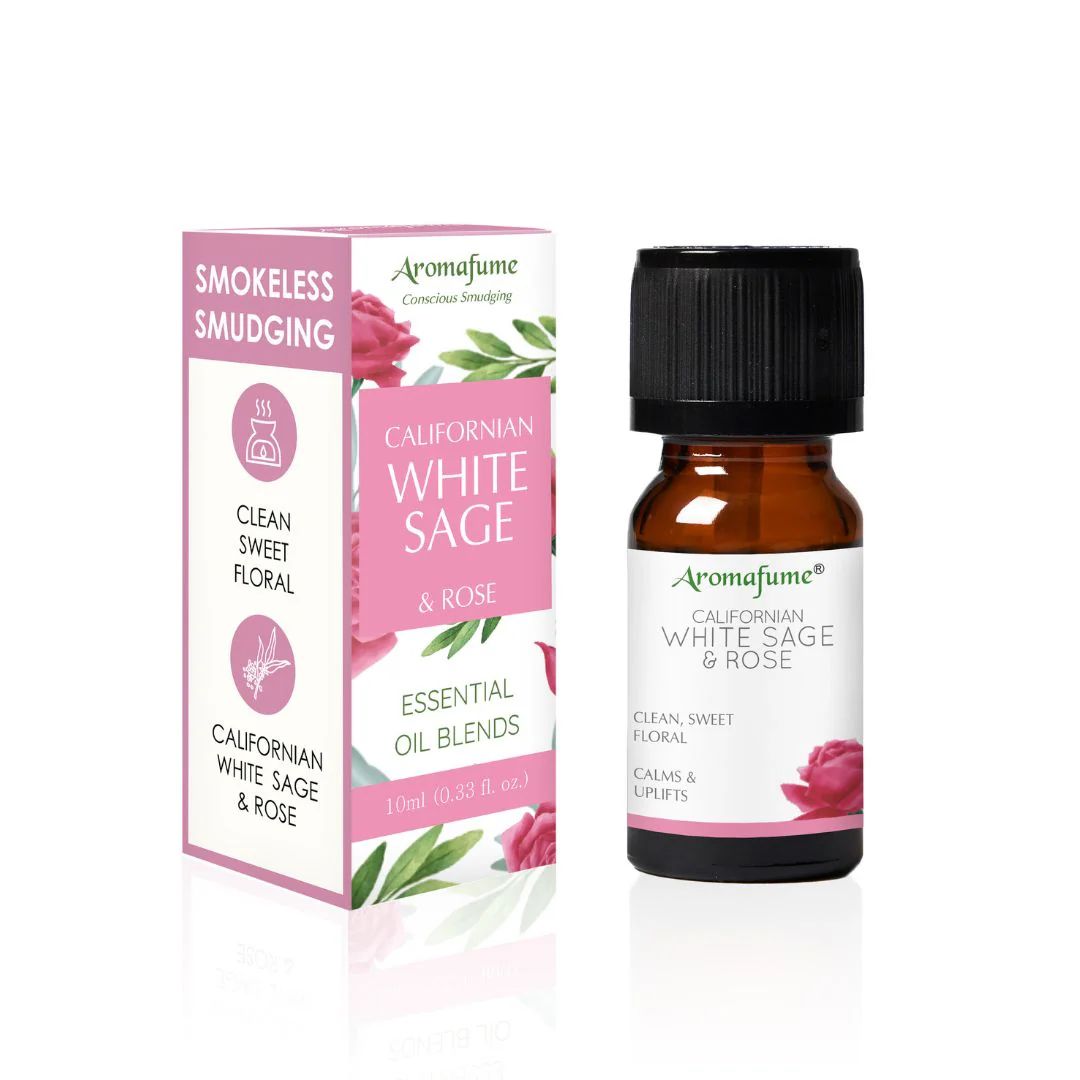 White Sage and Rose essential oil bottle 10ml