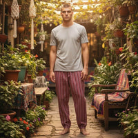 Boho Striped Cotton Gheri Pants (Nepalese Drawstring Hippie Pants)