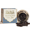 Oud Al Raghbah incense with packaging on a white background