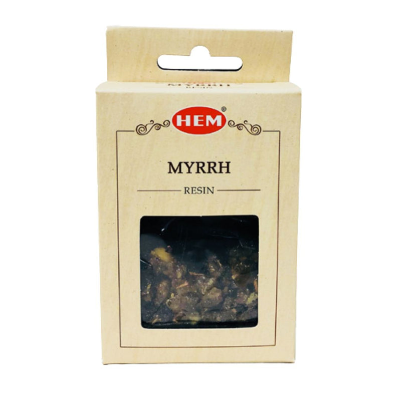 HEM Myrrh resin packaging on a white background
