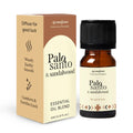 Amber glass bottle of Palo Santo and Sandalwood essential oil blend