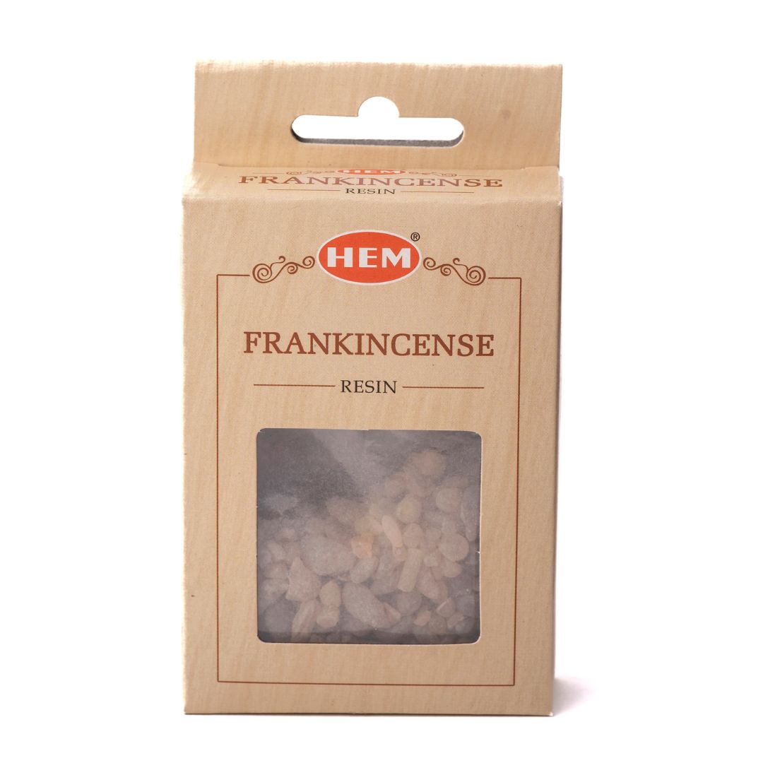 Box of HEM Frankincense Resin on a white background