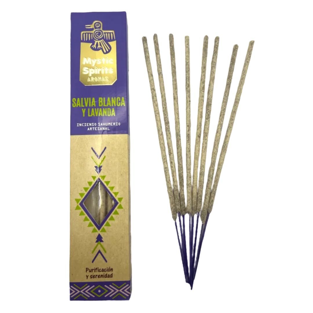 Pack of Mystic Spirits White Sage and Lavender incense sticks