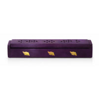 Purple Elephant Ash Catcher Box – Wooden Incense Holder