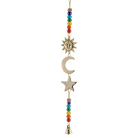 Hanging Windchimes: Sun, Moon & Star with Chakra Beads