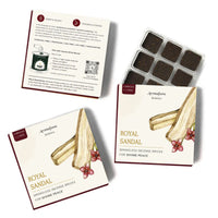 Aromeffume Royal Sandal incense packaging with incense bricks on a white background
