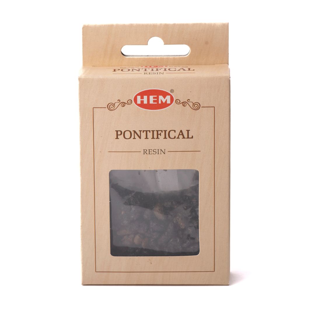 HEM Pontifical Resin packaging on a white background